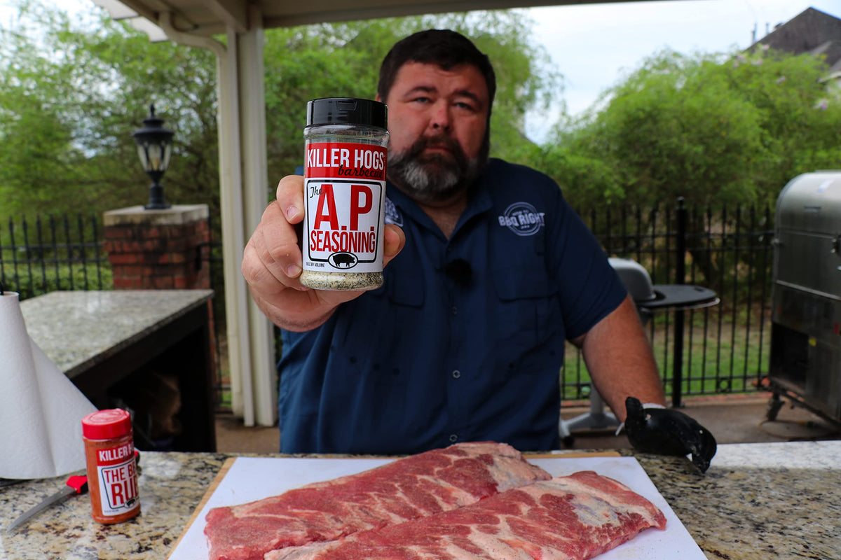 Killer Hogs AP Seasoning dry-rub-jar-packaging keeps pantry staples ready for cooks