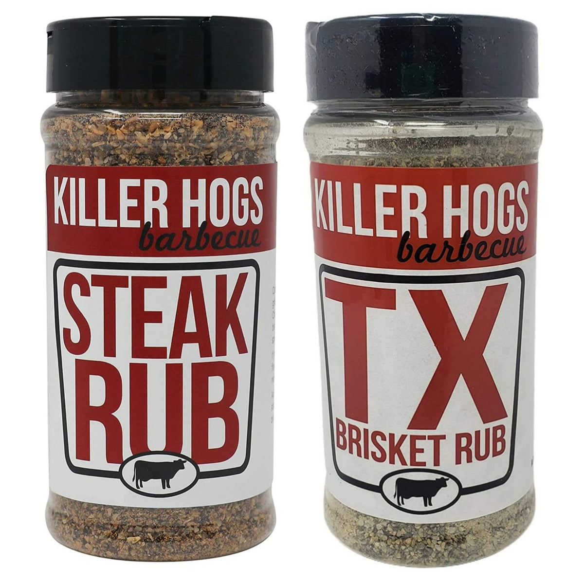 Killer Hogs Steak Rub bottle highlighting bold steak seasoning for beef lovers