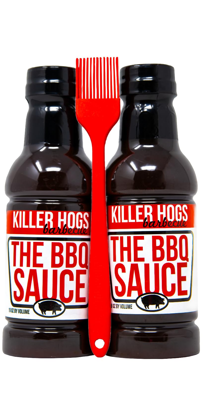 Killer Hogs BBQ sauce bottles ready for beef and burgers.