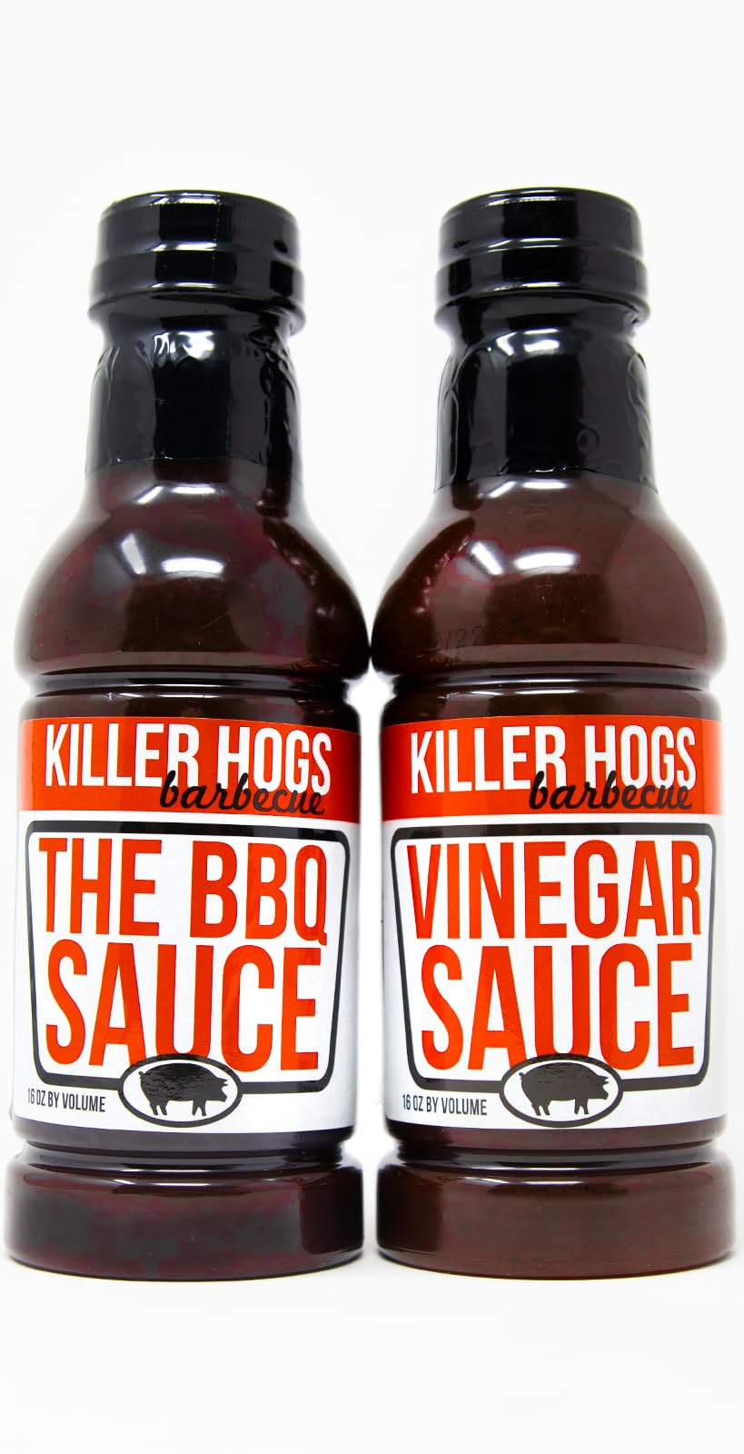 Killer Hogs BBQ Sauce bottle front, ready to glaze meats with rich flavor.
