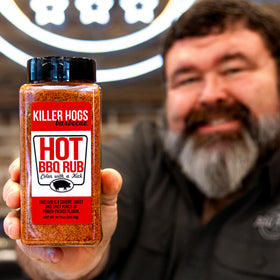 Killer Hogs HOT BBQ Rub finished dish steak—bold heat with a savory crust.