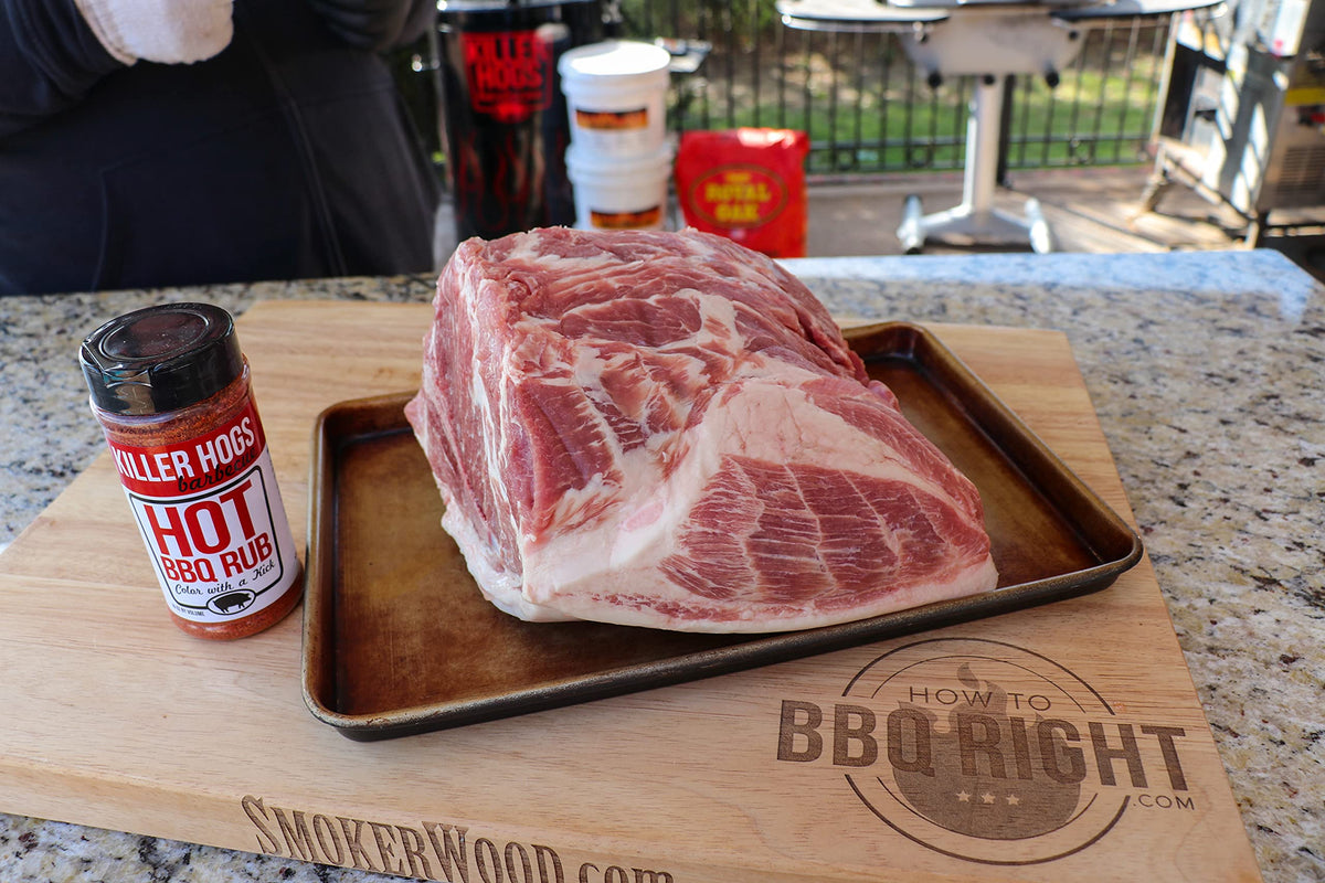 Killer Hogs HOT BBQ Rub pork ribs—tender meat with a smoky kick.