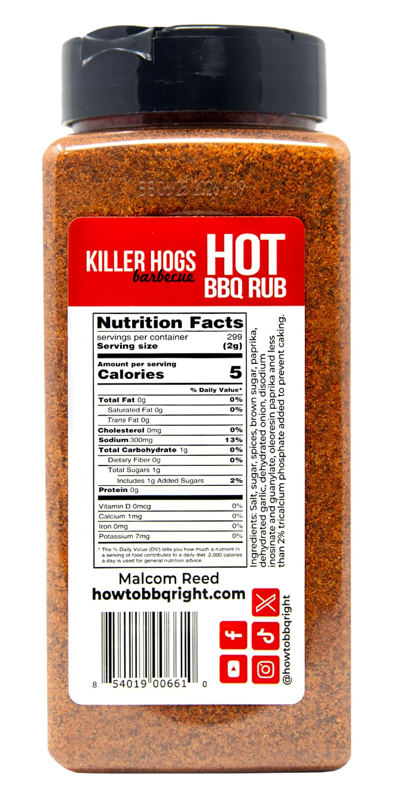 Killer Hogs HOT BBQ Rub sprinkling bowl—even coverage for beef and burgers.