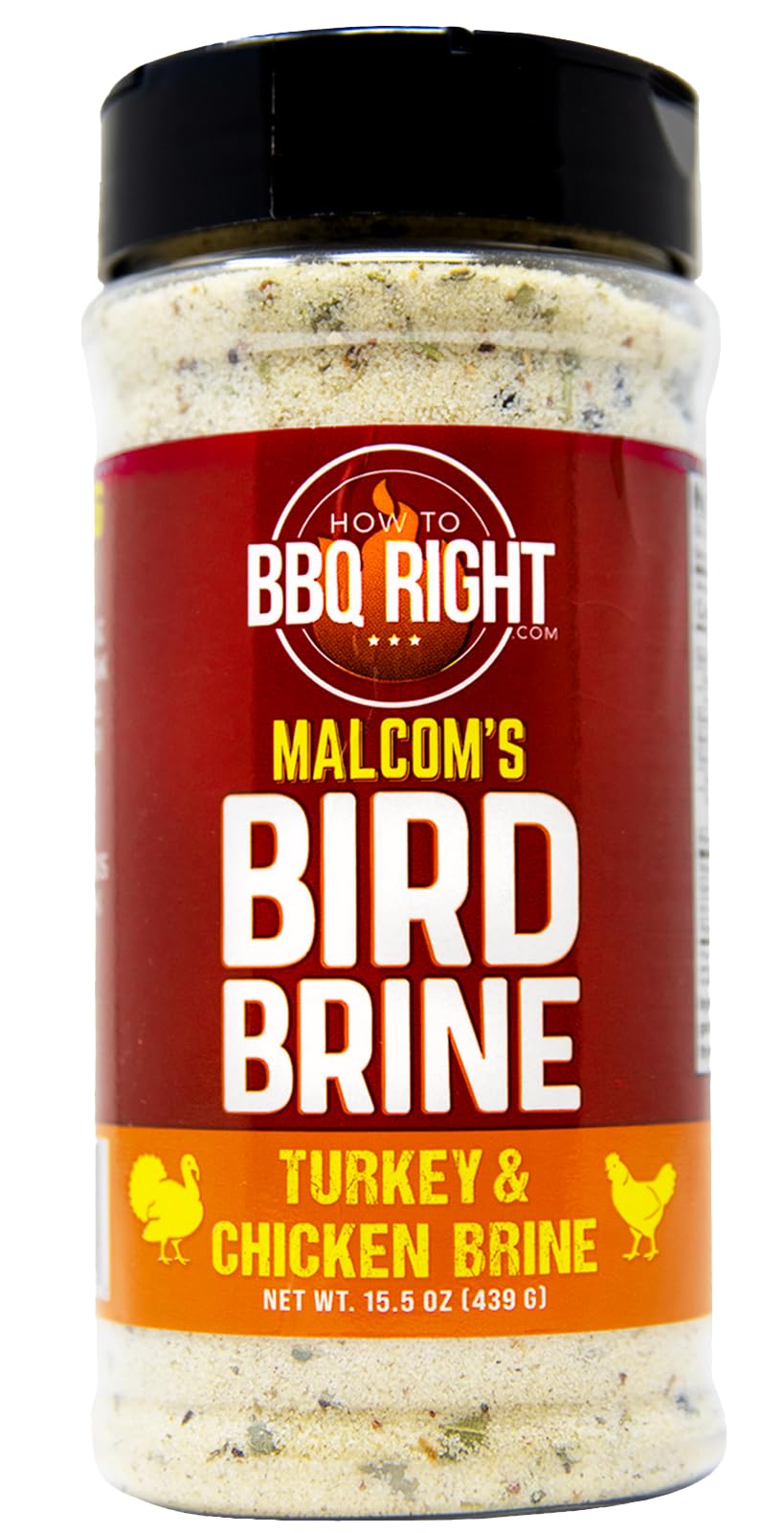 Killer Hogs Malcom’s Bird Brine label front, signaling championship quality for poultry.