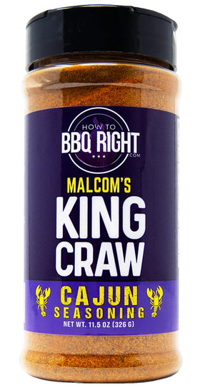 Killer Hogs Malcom's King Craw bottle highlights Cajun seasoning for seafood flavors.