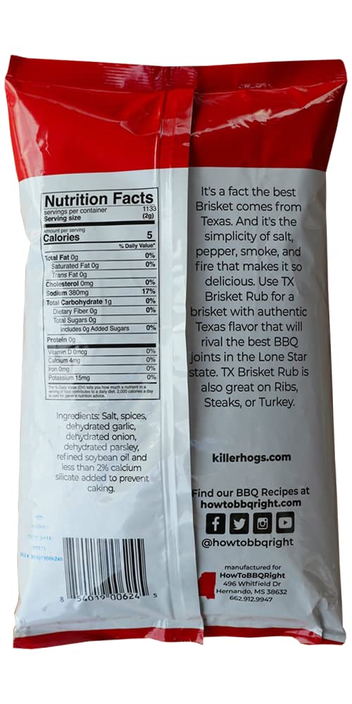Killer Hogs TX Brisket Dry Rub texture closeup shows even coating and rustic spices.