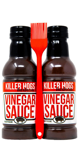 Killer Hogs Vinegar Sauce 2-Pack bottle front, ready to enhance grilled meats