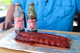 Killer Hogs Vinegar Sauce label closeup showing flavor profile