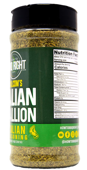 Killer Hogs Italian Stallion seasoning jar with label signifying USA-made quality