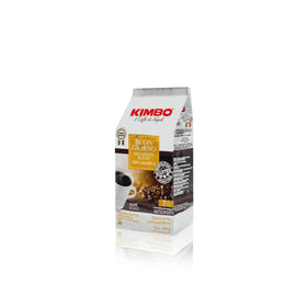 Kimbo Buon Giorno Ground Coffee closeup showing rich aroma for a bold start.