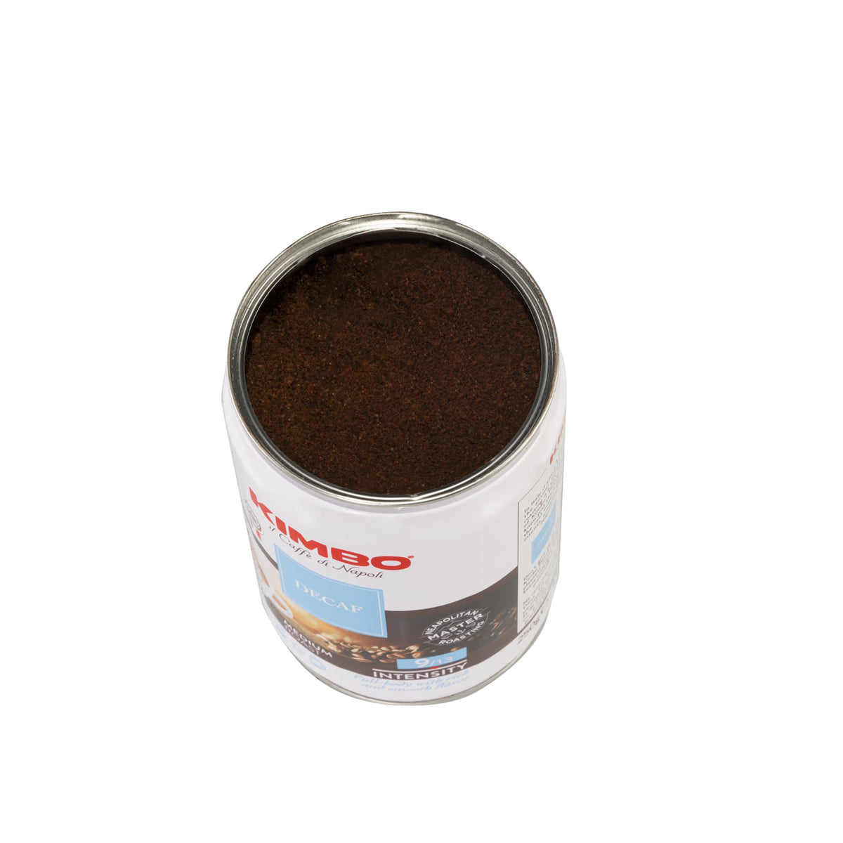 Kimbo decaf aroma steam cup highlights inviting scent.