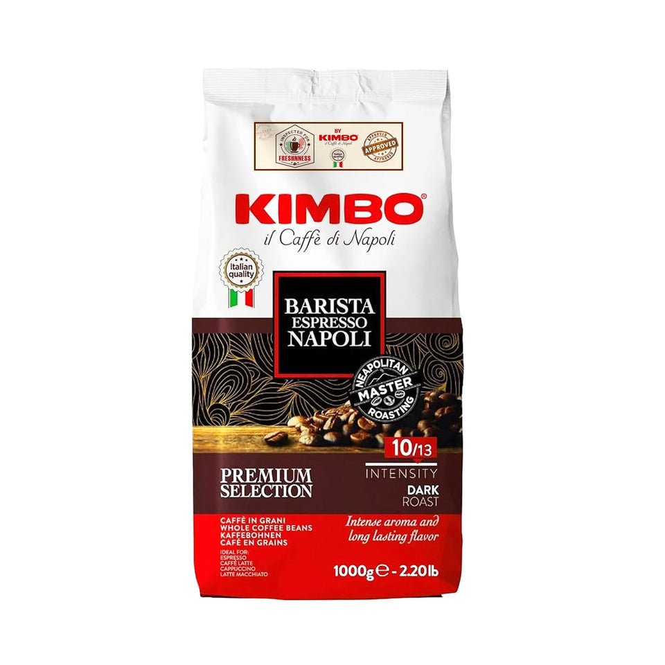 Kimbo Espresso Napoletano whole beans ready for fresh grinding at home