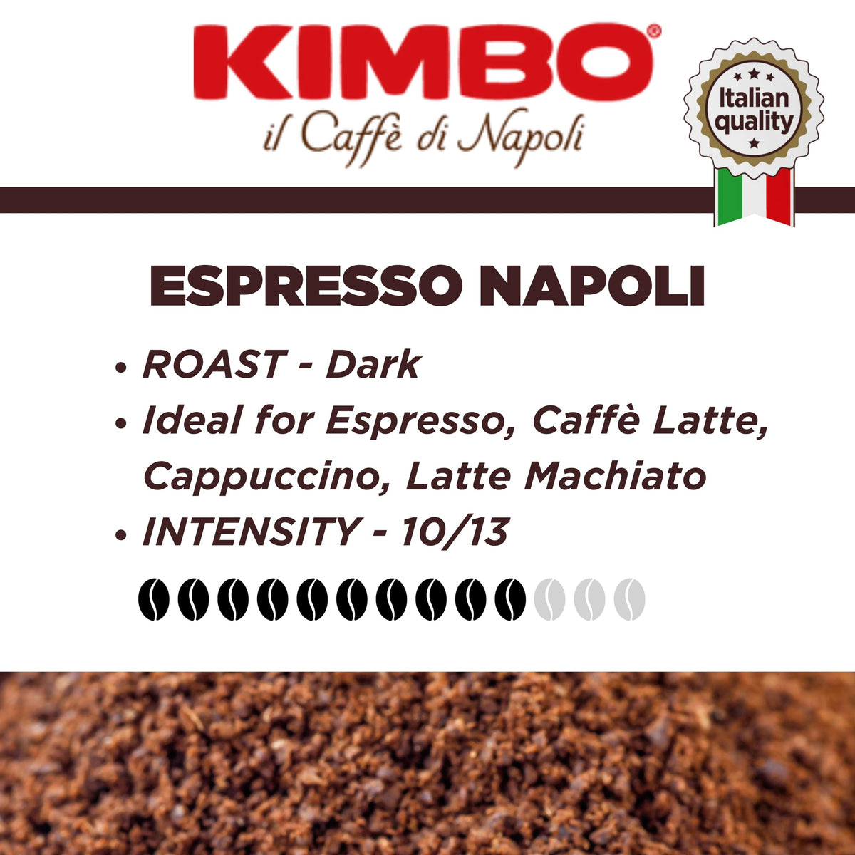 Kimbo Napoli brick packaging conveys traditional Neapolitan style