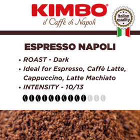 Kimbo Napoli brick packaging conveys traditional Neapolitan style
