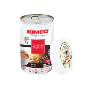 Kimbo Napoletano Dark Roast espresso pouring showing rich crema and bold flavor