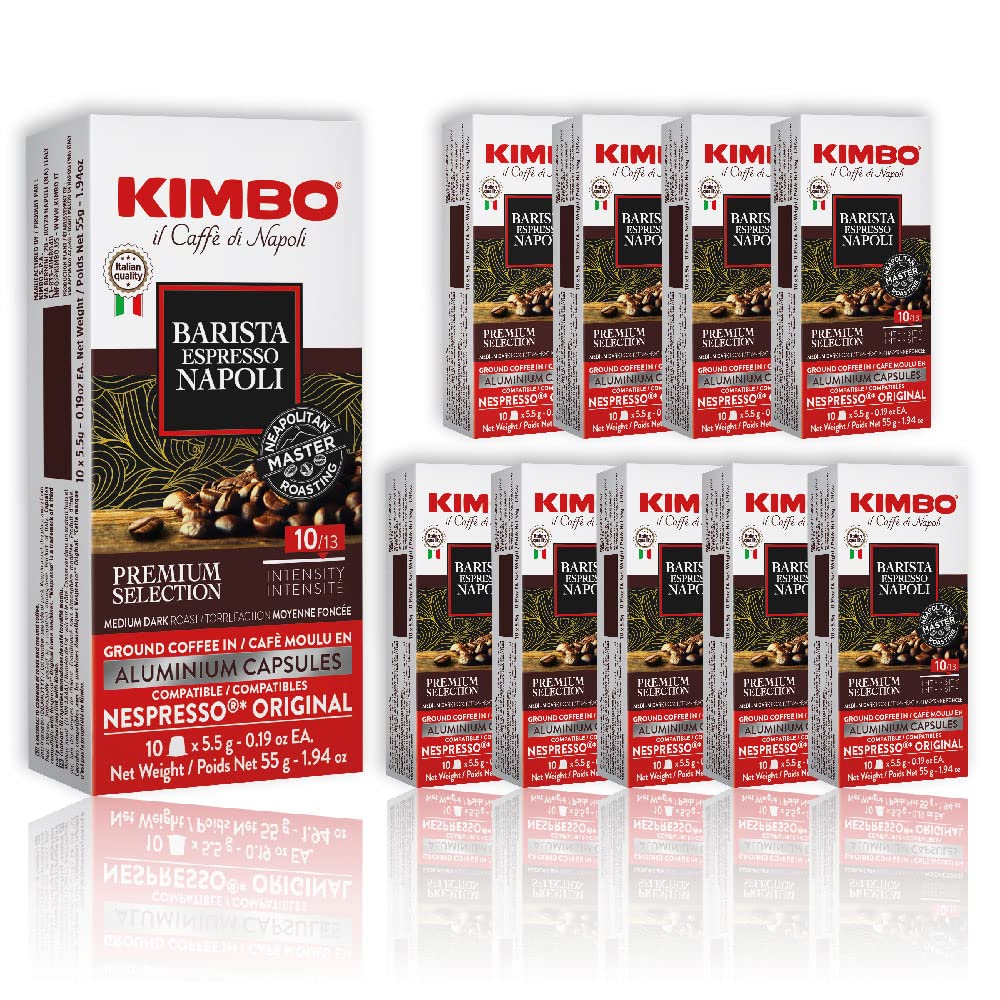 Kimbo Napoli aluminium-pack preserves aroma for fresh espresso at home.