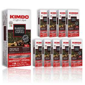 Kimbo Napoli aluminium-pack preserves aroma for fresh espresso at home.