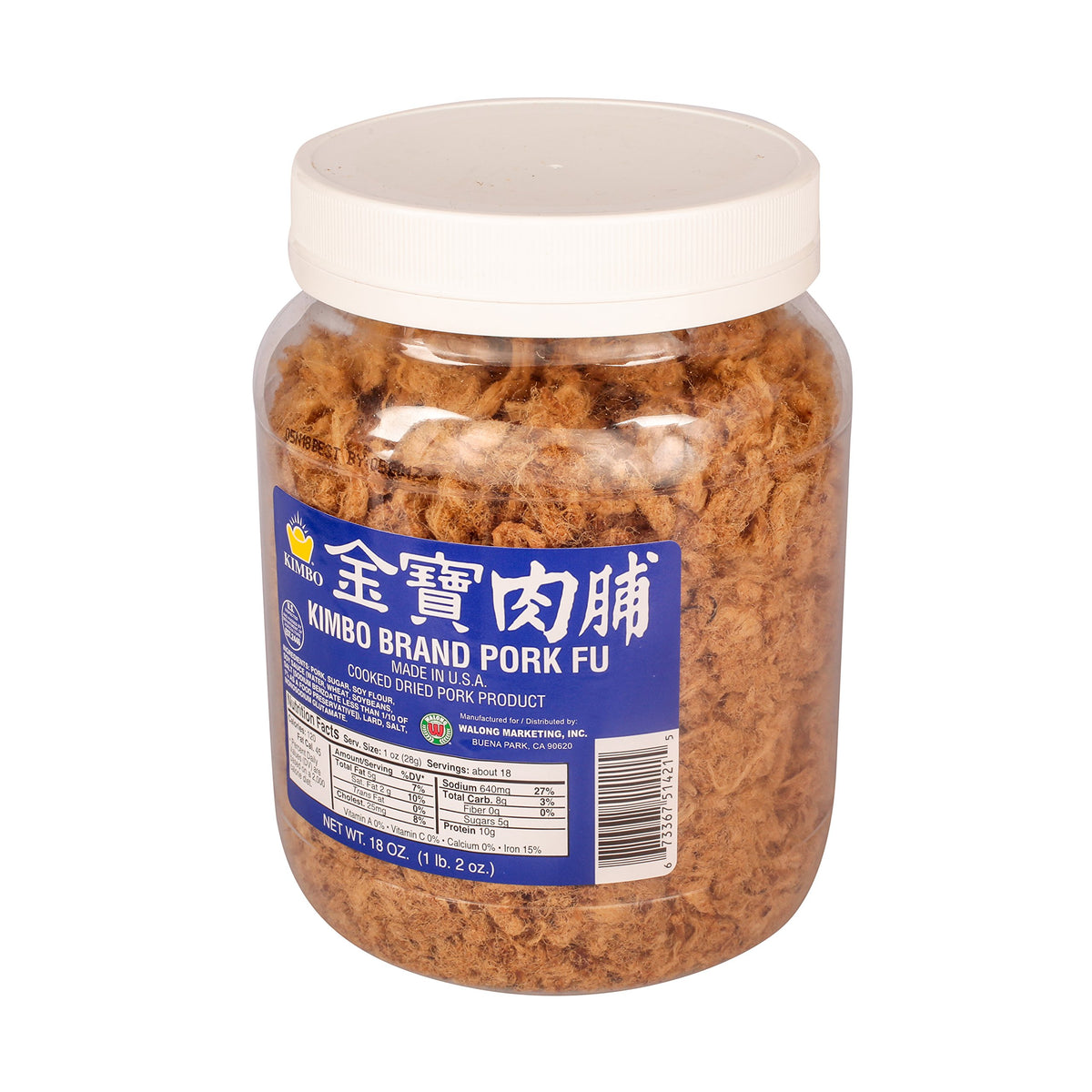 KIMBO Pork Fu 18oz closeup shows authentic texture for flavorful snacking