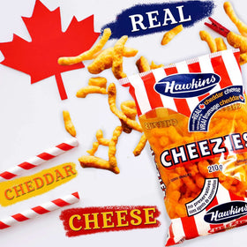 KimEcopak Hawkins Cheezies snack sticks arranged