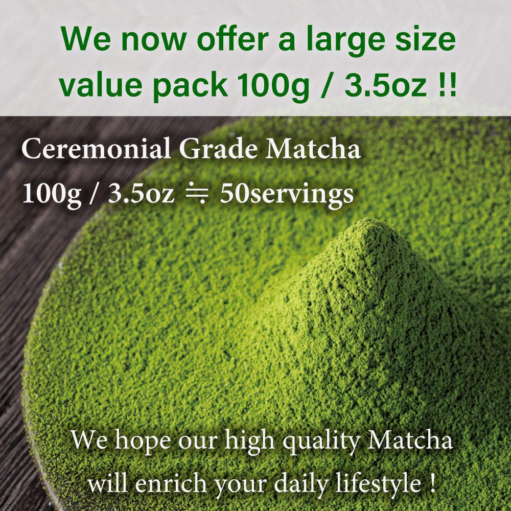 KIMIKURA vibrant green matcha powder dissolving in a cup