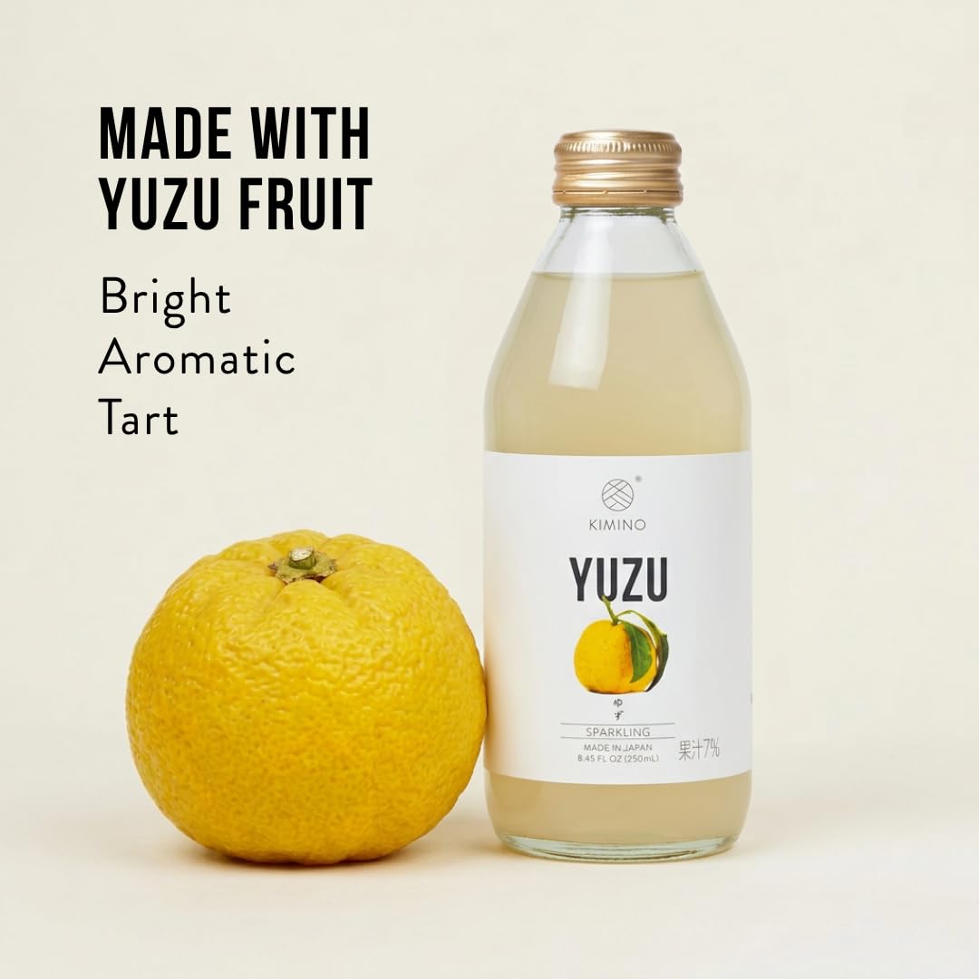 Kimino Sparkling Yuzu bottle pack display, ideal for gifting or sharing