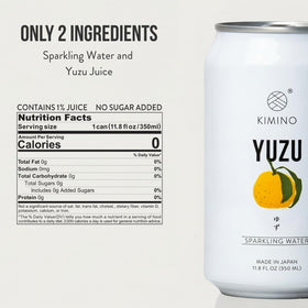 Kimino Yuzu Sparkling Water on ice enhances chill for a quick hydration break.