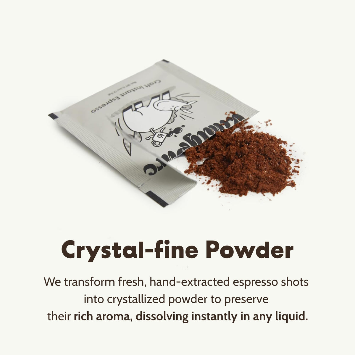 KimlyParc Craft Instant Espresso sachets laid out to emphasize ready-to-use format.