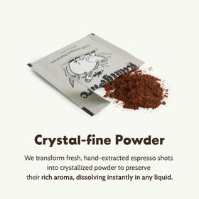 KimlyParc Craft Instant Espresso sachets laid out to emphasize ready-to-use format.