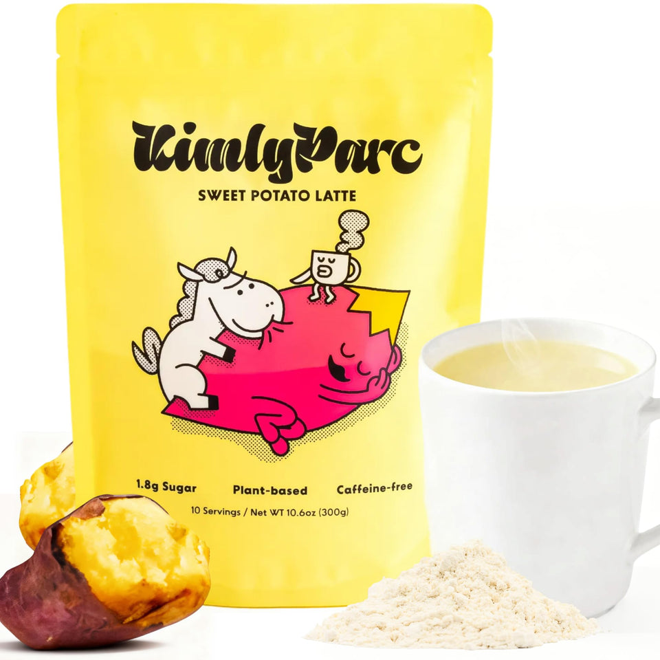 KimlyParc real goguma powder visible for a cozy latte aroma and color