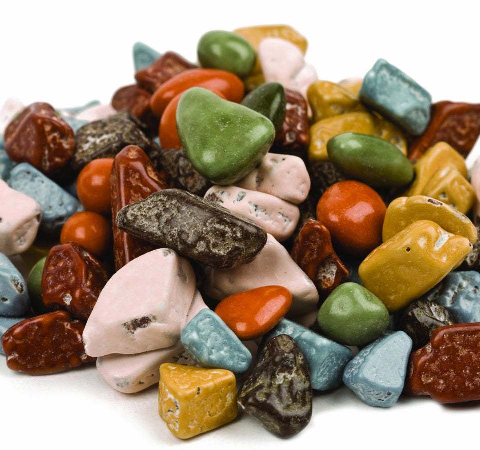 Kimmie ChocORocks chocolate-shaped rock candy in a 32oz bag, ideal for celebrations