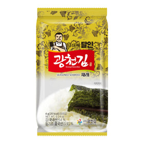 Kimnori jarakeim texture close-up highlights delicate, nutty seaweed crunch.