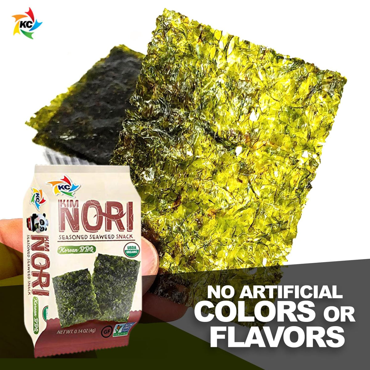 KIMNORI organic seaweed pack 4g, convenient for on-the-go meals.