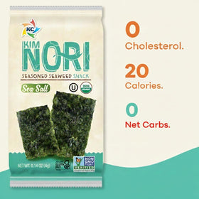 KIMNORI organic non-GMO label highlights clean ingredients.