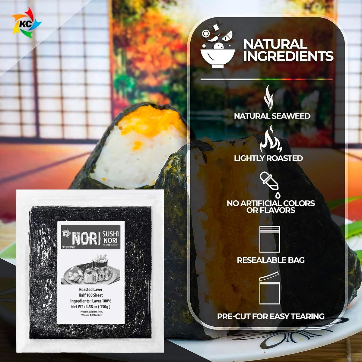 Kimnori 100-sheets pack supports frequent home sushi making.