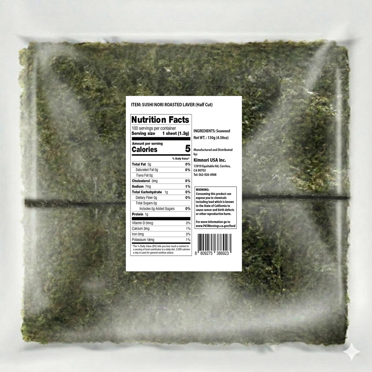 Kimnori 130g bag preserves freshness with moisture-lock packaging.