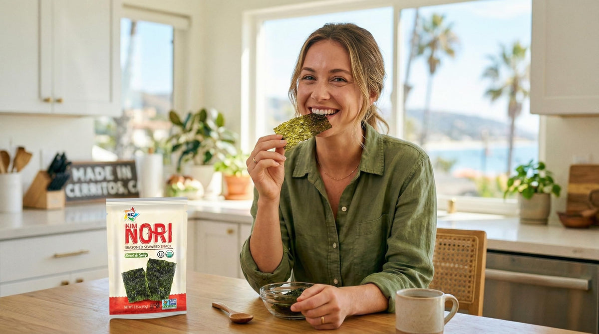 Individual 4g packs keep Kimnori snacks fresh and portable.