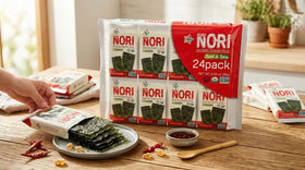 Clear label ingredients highlight organic, non-GMO, gluten-free seaweed.