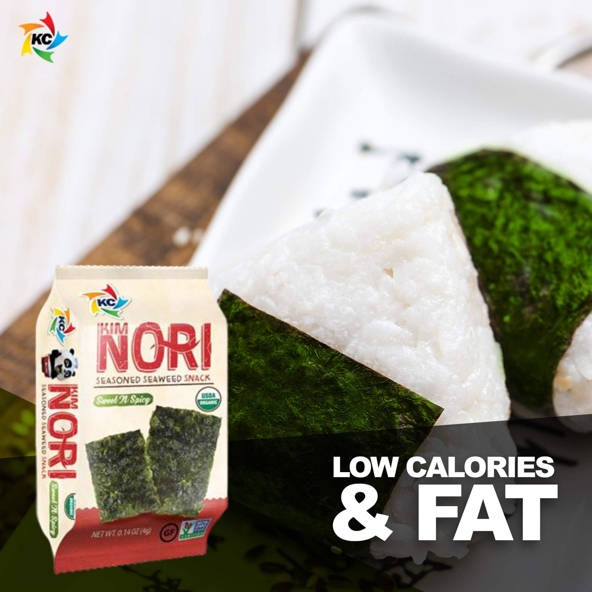 Roasted nori sheets by Kimnori deliver crisp texture and bold flavor.