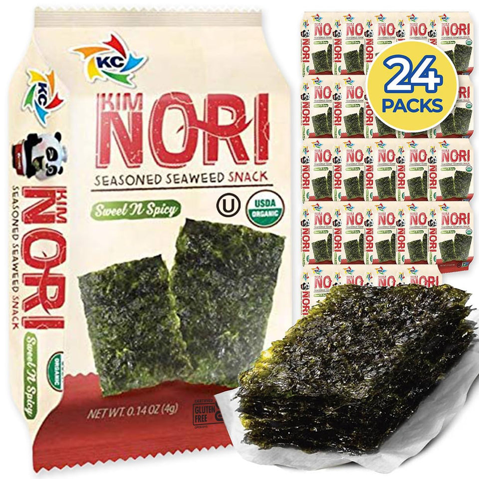 Kimnori Sweet-N-Spicy seaweed pack with bold seasoning for on-the-go snacking
