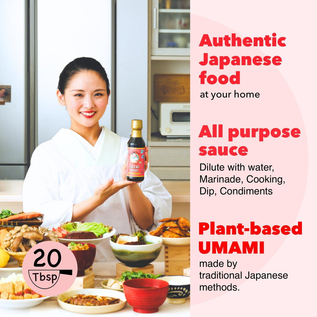 Close-up of Kimono Mom UMAMI SAUCE ingredients, plant-based umami base