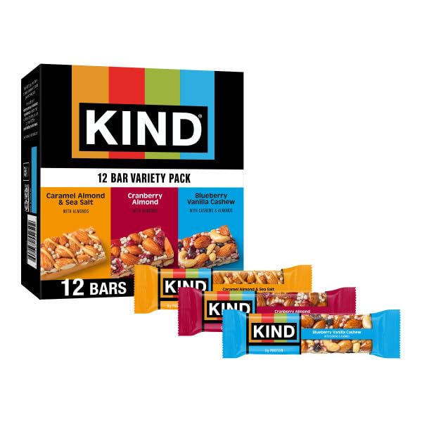 KIND blueberry-vanilla-cashew bar for a quick, protein-rich snack on the go