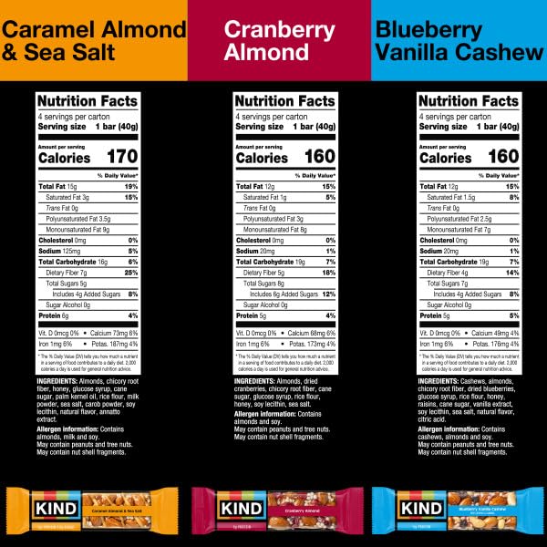 KIND caramel-almond-sea-salt bar with satisfying texture and bold flavor