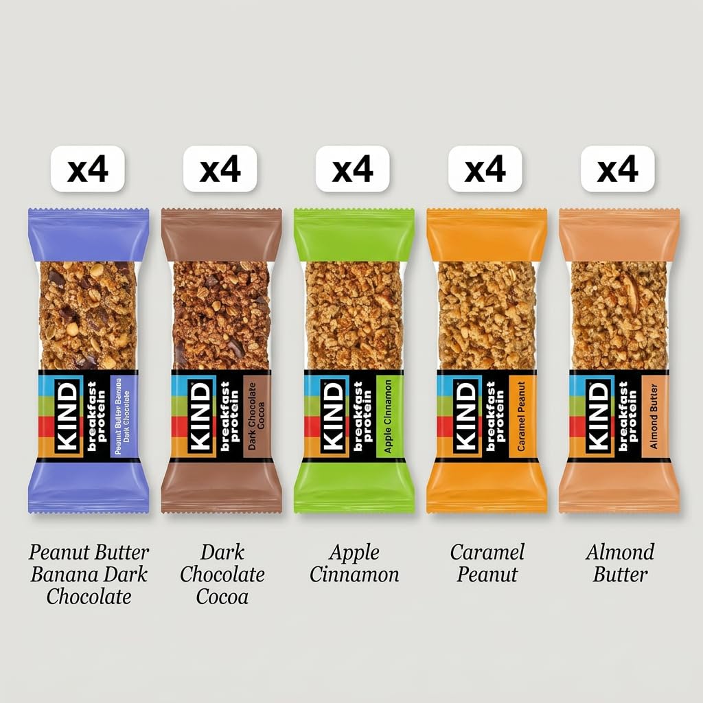 KIND Breakfast Dark Chocolate Cocoa bar with rich flavor and soft-baked texture.