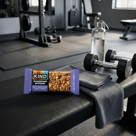 KIND Breakfast Peanut Butter Banana Chocolate bar blends fruit and nut butter.