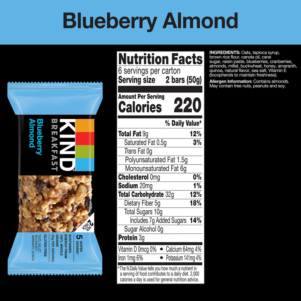 Kind Breakfast Bars two-bar pack close-up, showcasing portable snacking convenience