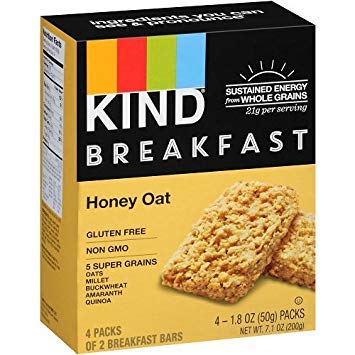 Kind Breakfast Bars morning routine shot emphasizes quick breakfast choice.