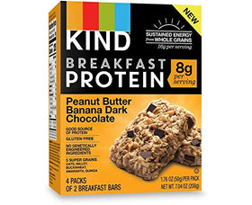 Kind Breakfast Bars nutrition panel close-up highlights calories and serving size.