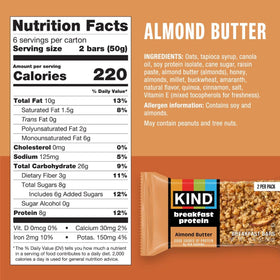 KIND Breakfast Bars Peanut Butter Banana Dark Chocolate 6-pack ideal for on-the-go.