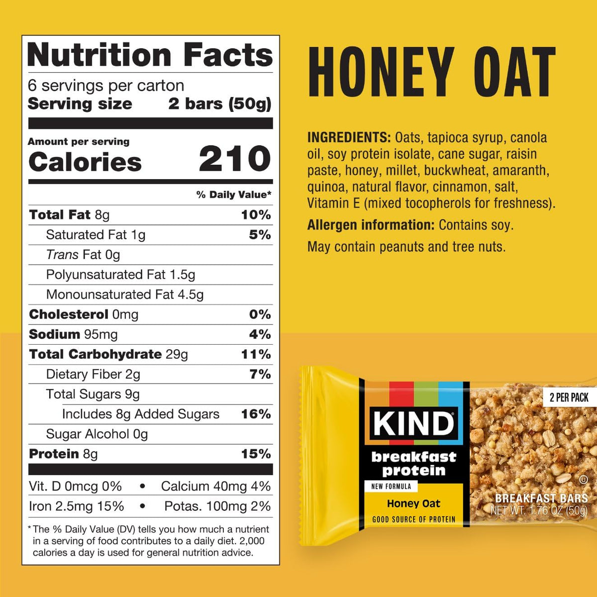 KIND Breakfast Bars peanut butter flavor and oats highlight, satisfying heartier mornings.