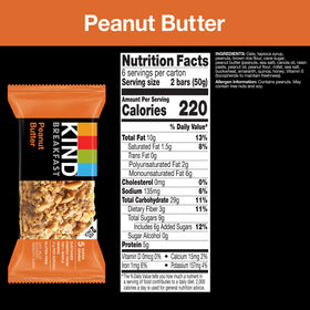 KIND Breakfast Bars two-bar pack on the go for quick energy.